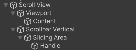 Scrollbar Horizontalを削除したScroll Viewの構成