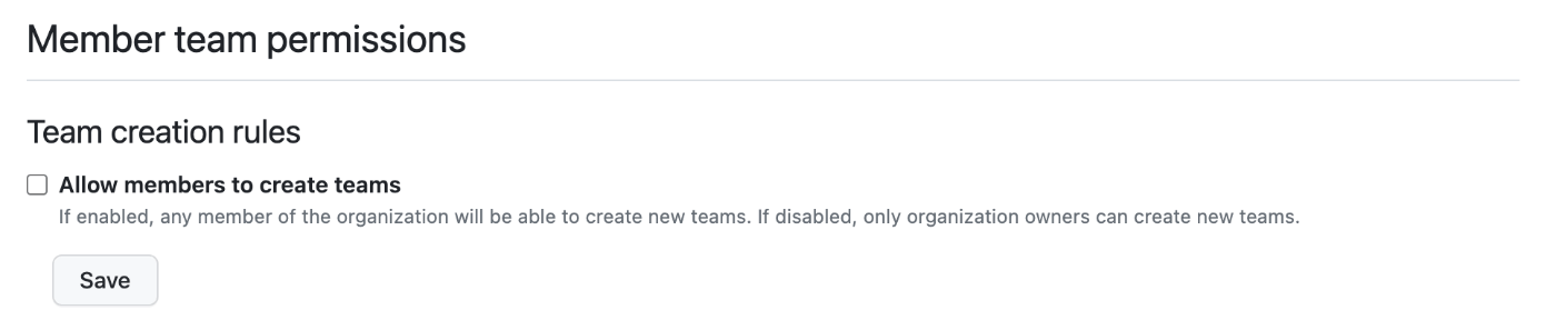 Team creation rules