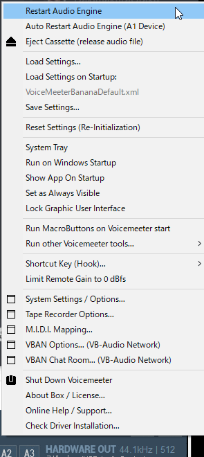 Restart Audio Engine