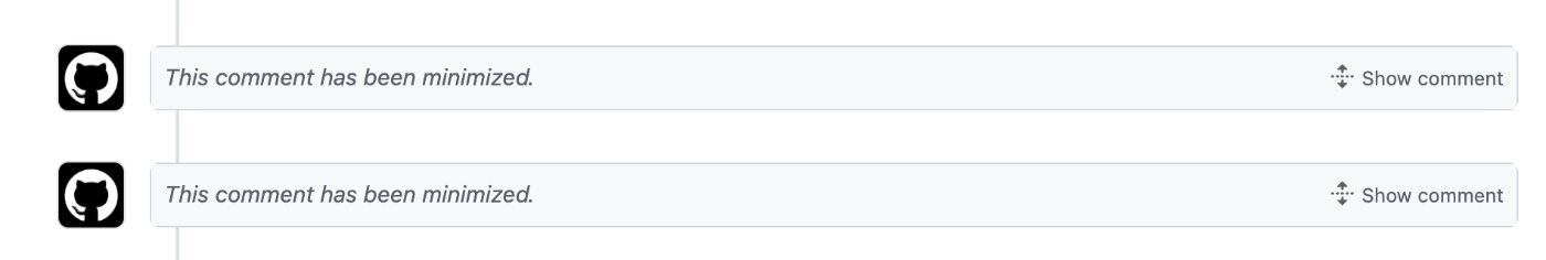 hidden Pull Request comment