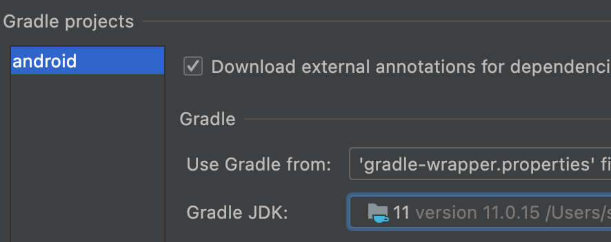 Gradle JDK