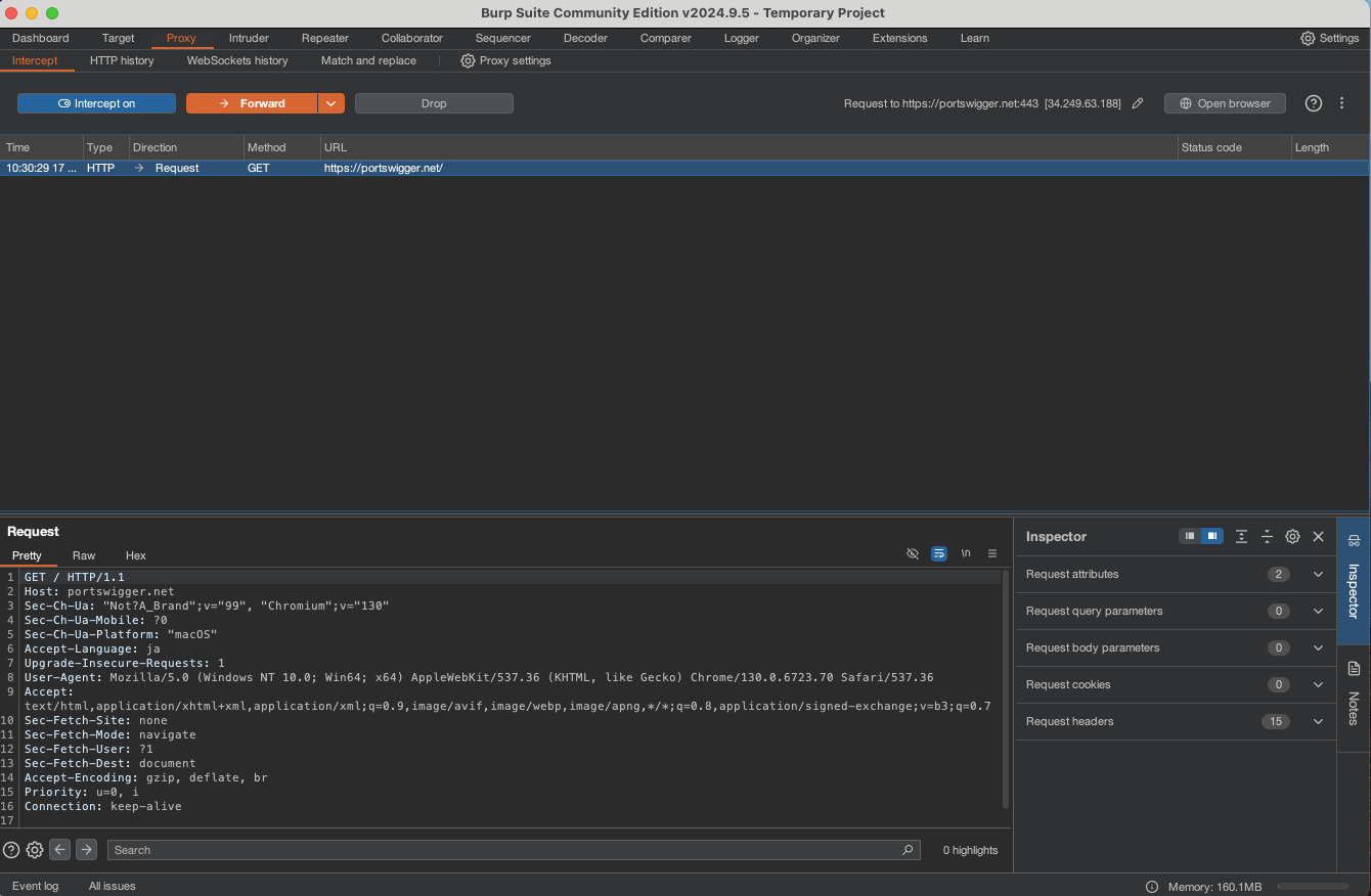HTTP Request と Response の改ざんを Burp Suite Community Edition で試す