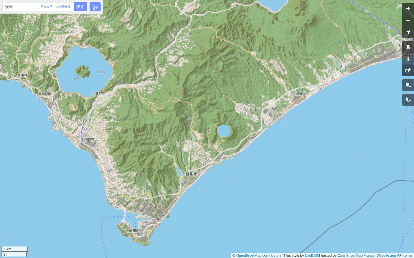 OpenStreetMapでの倶多楽湖