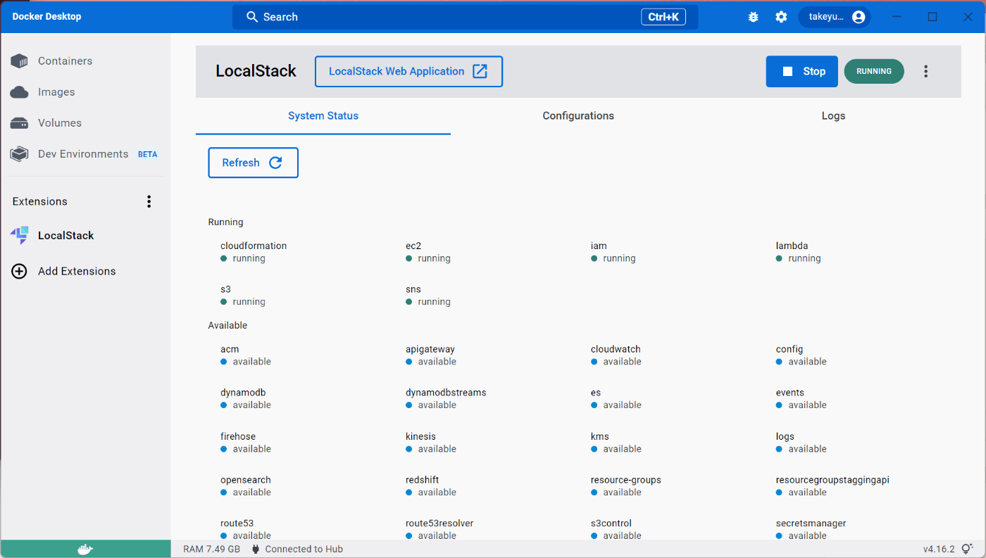 ダッシュボードの表示