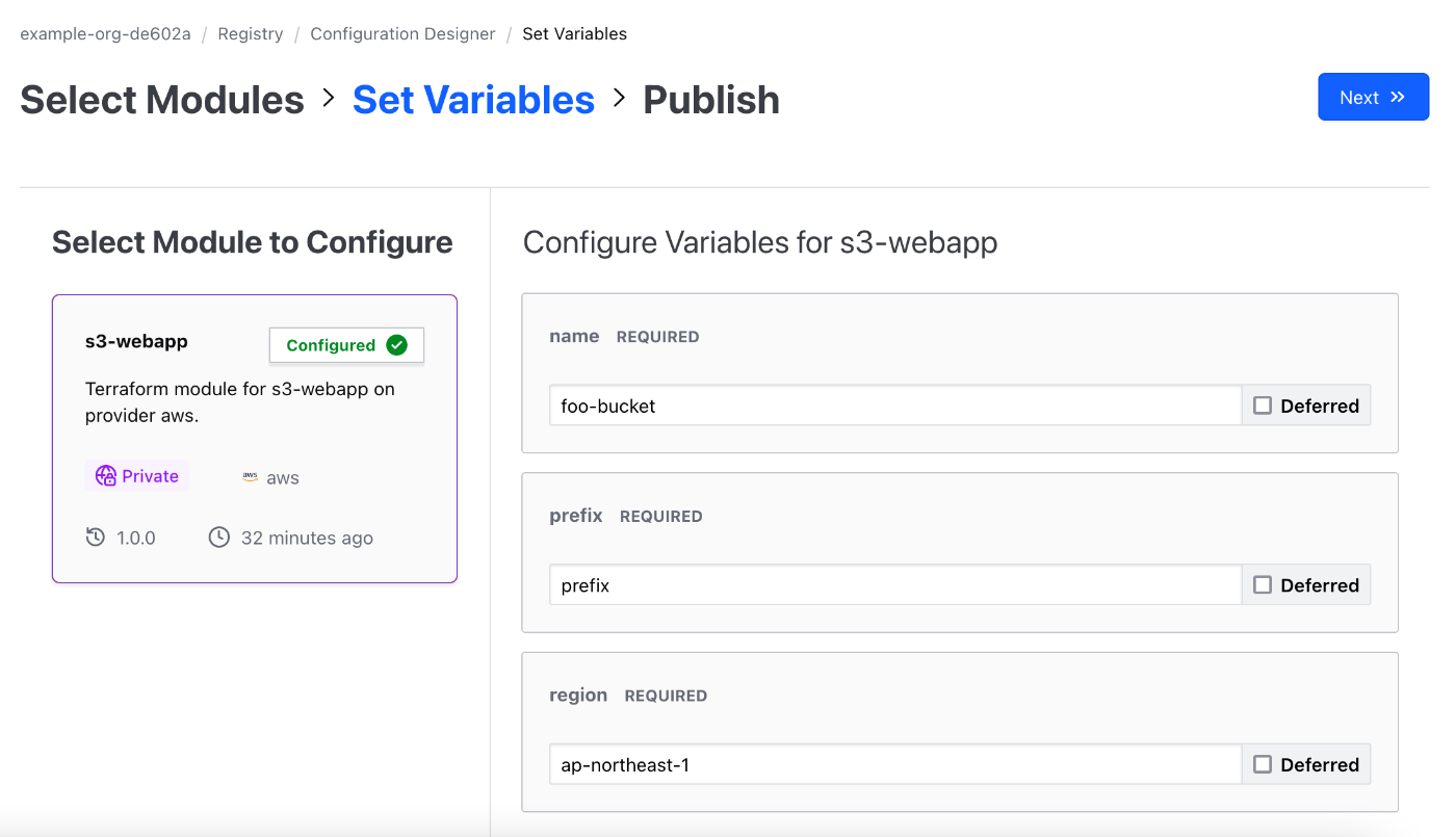 Set Variables