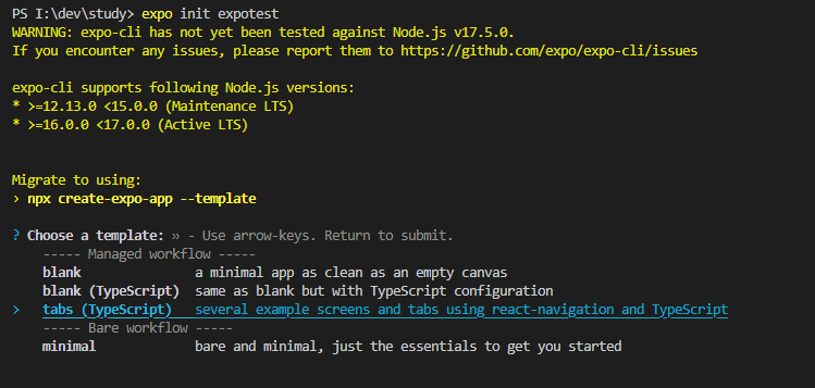 react native with expo