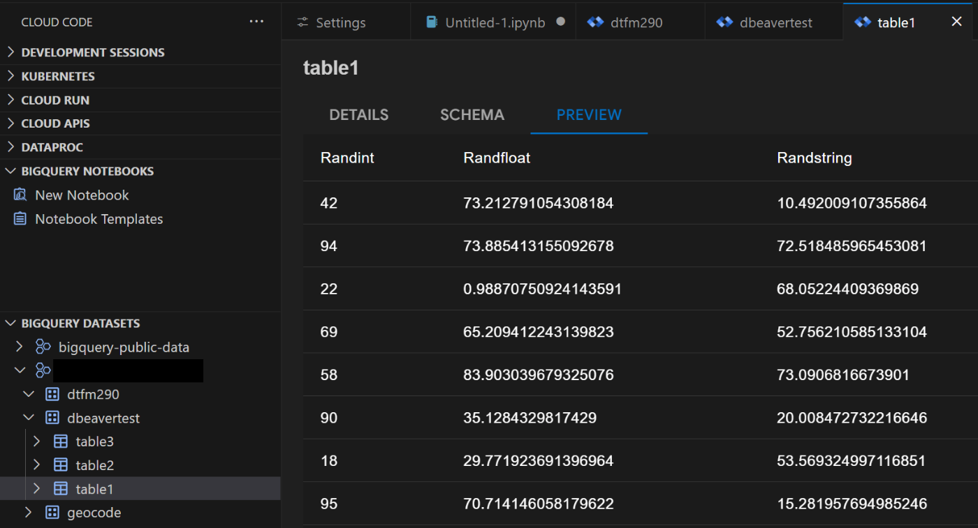テーブルの詳細（プレビュー）