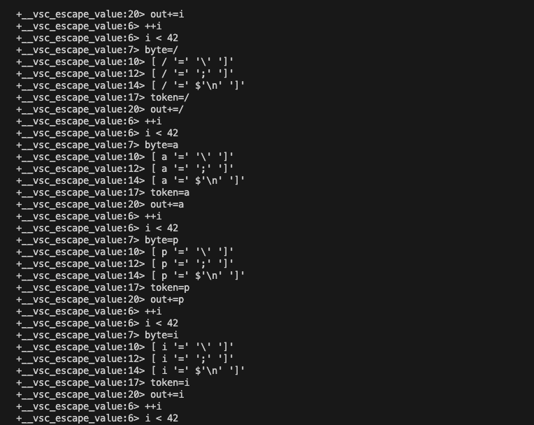 Zsh】ターミナルに「+」から始まる行が大量に出るときの対処法