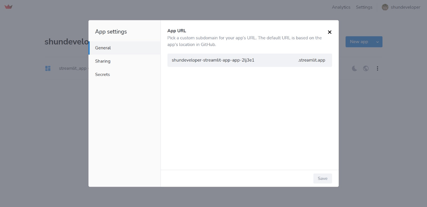 edit subdomain of streamlit cloud application