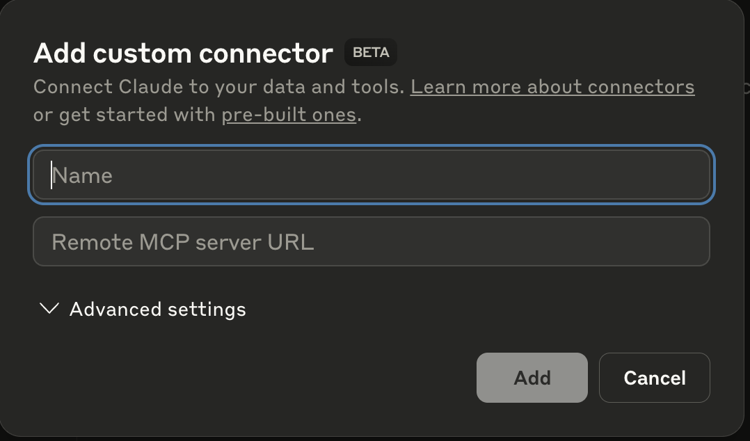 add custom connector