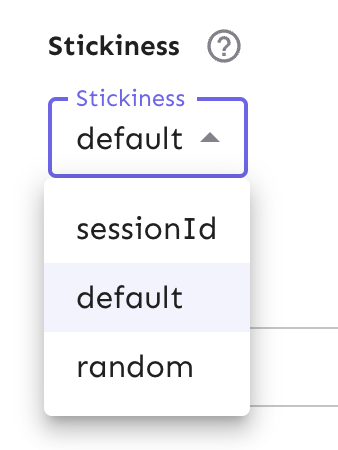 Stickinessを選択するセレクトボックス