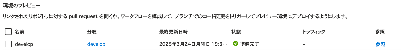 ブランチ環境