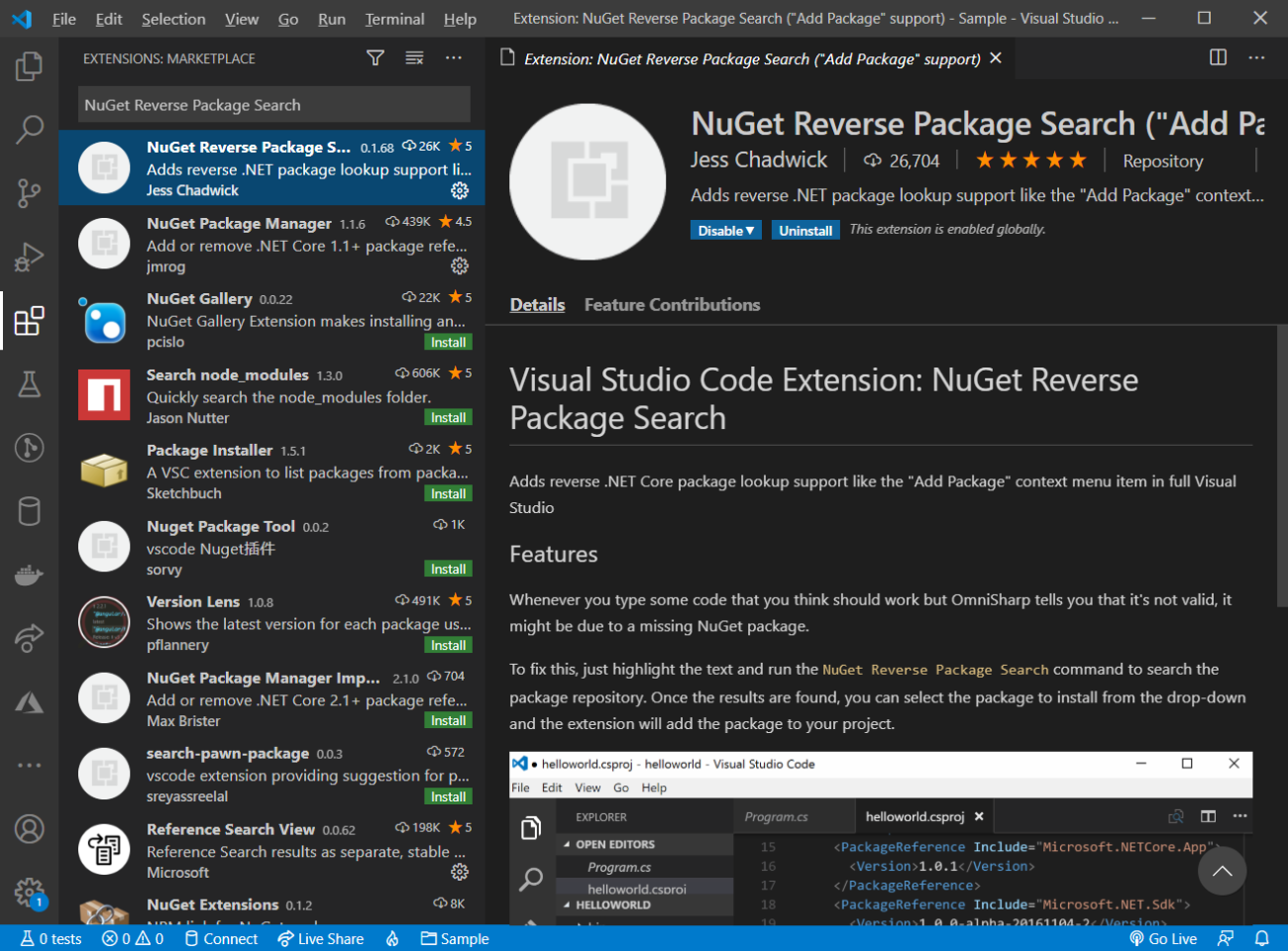 NuGet Reverse Package Search