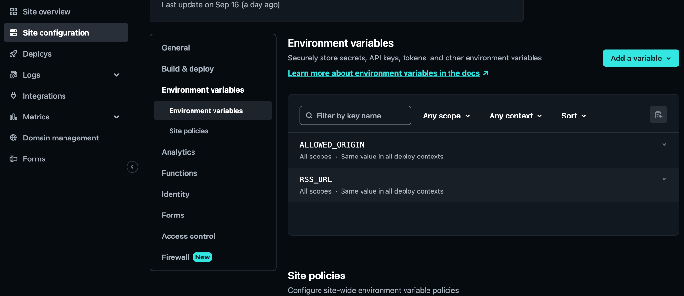 Netlify Environment variables