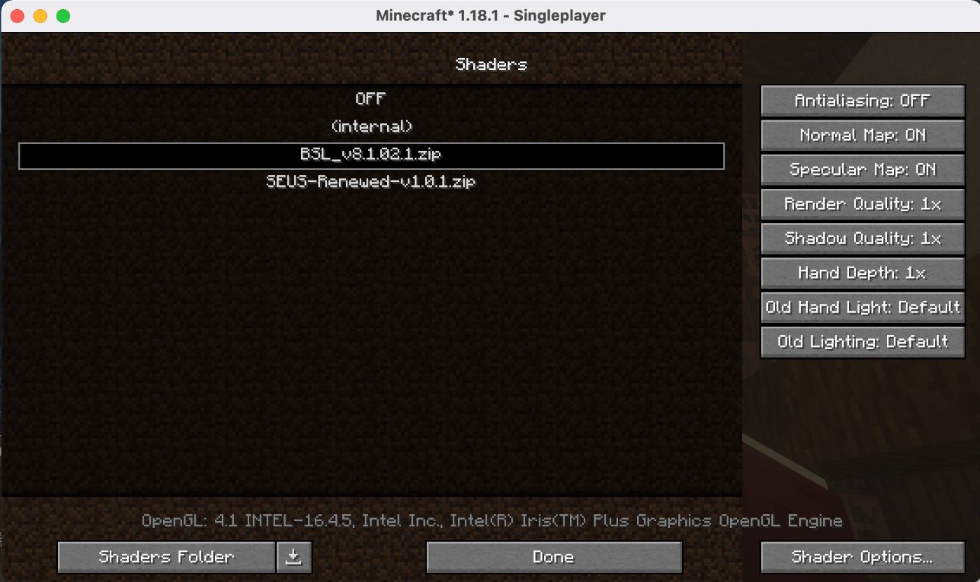 Mine Craft 影modについて