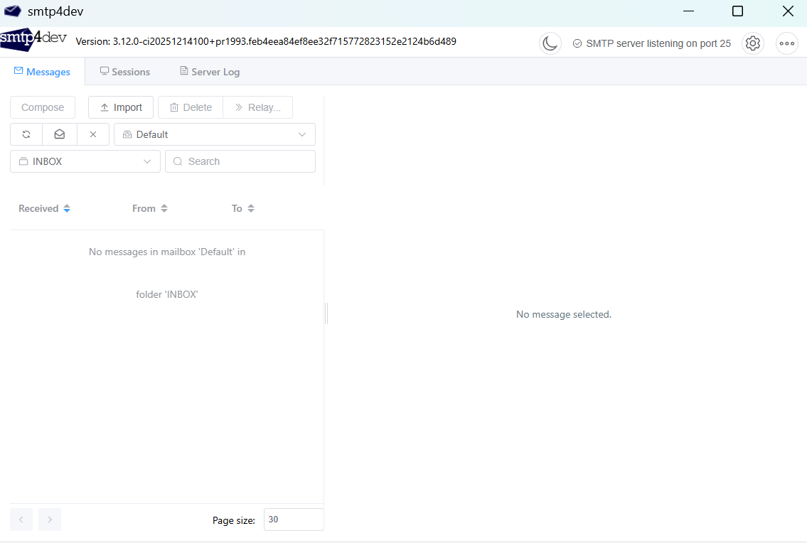 smtp4devを使ったメール送信テスト