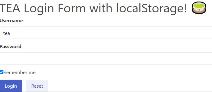 TEA Login Form