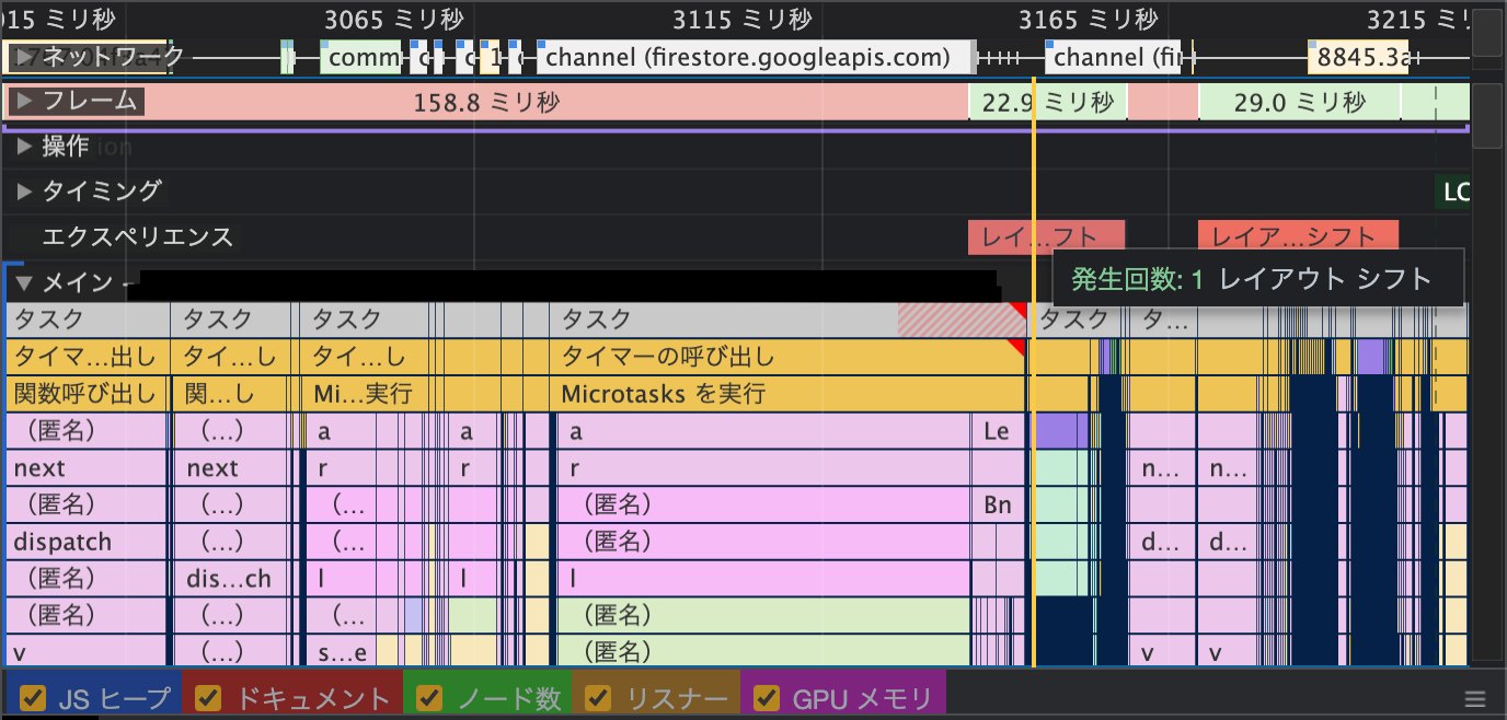 TTI改善ができるDevTook計測結果