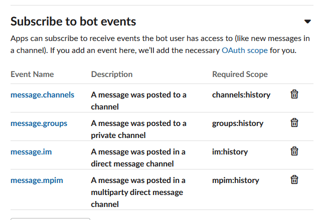 Subscribe to Bot Events