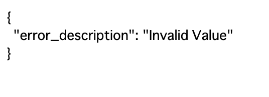 Invalid Value