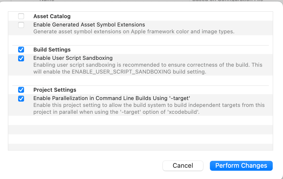 Update to recommended settings