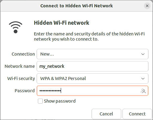 ステルス Wi-Fi 設定画面