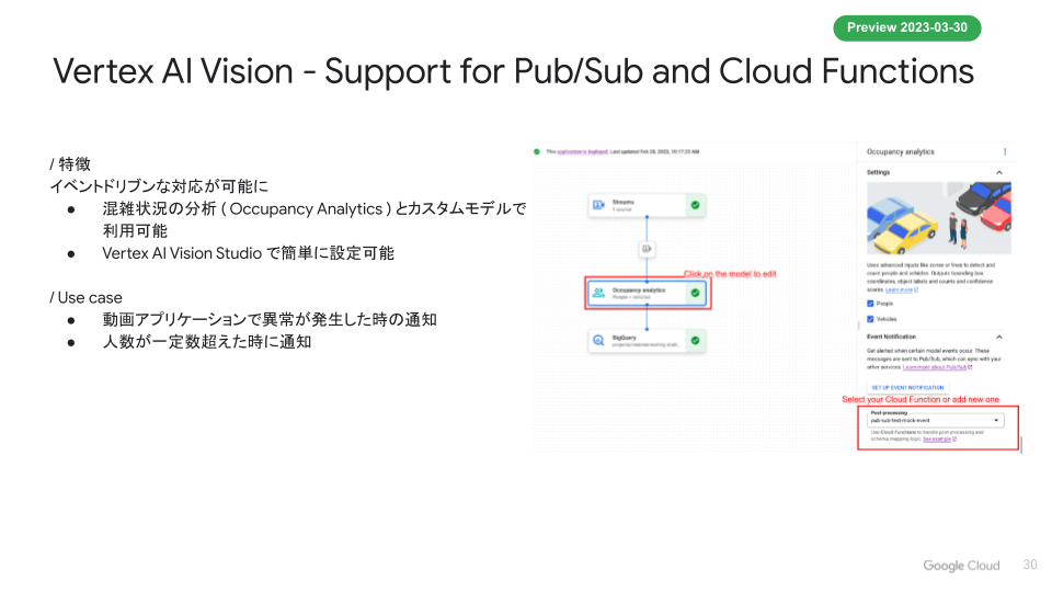 Pub/Sub と Cloud Functions のサポート