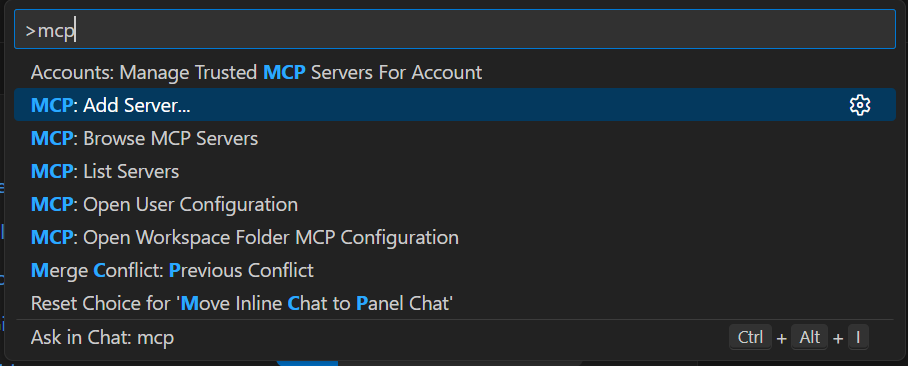 MCP Server Add Screen