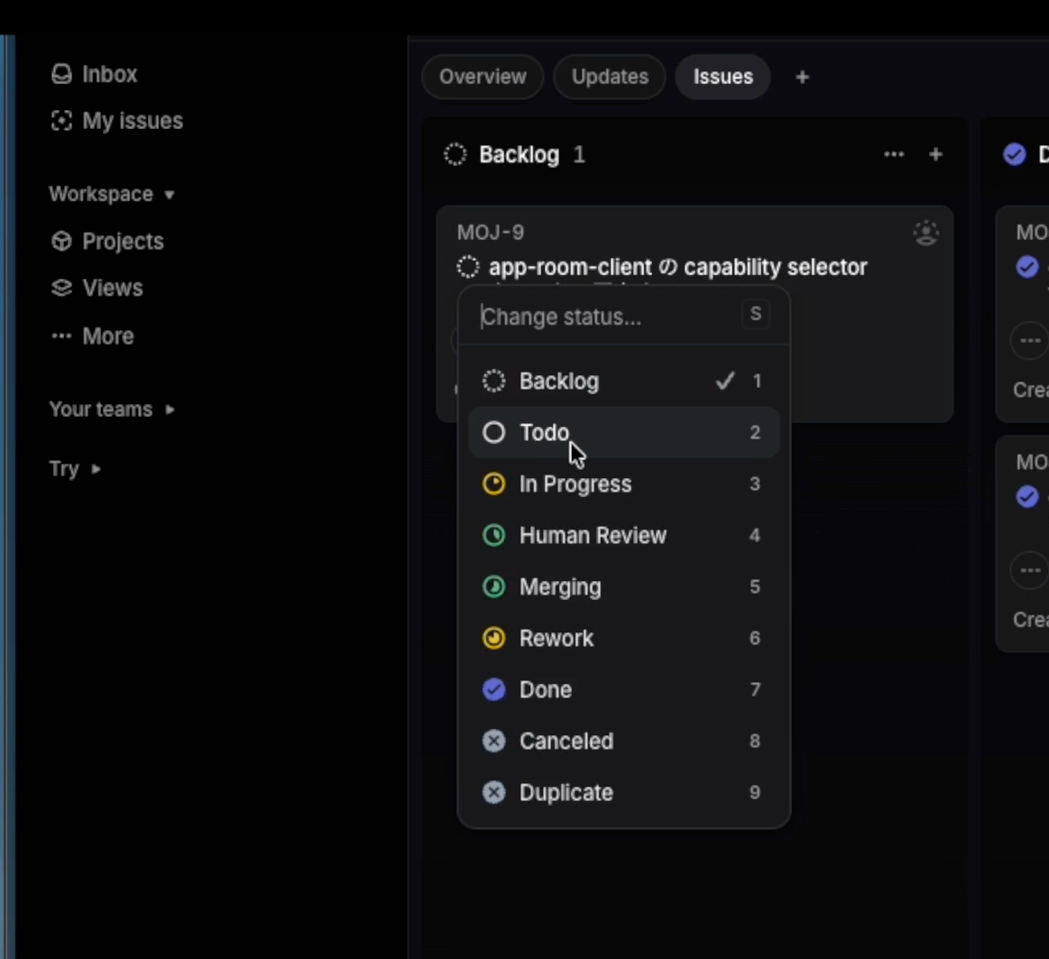 OpenAI Symphony で Linear issue から GitHub PR 作成・レビュー対応・マージまで自動化する