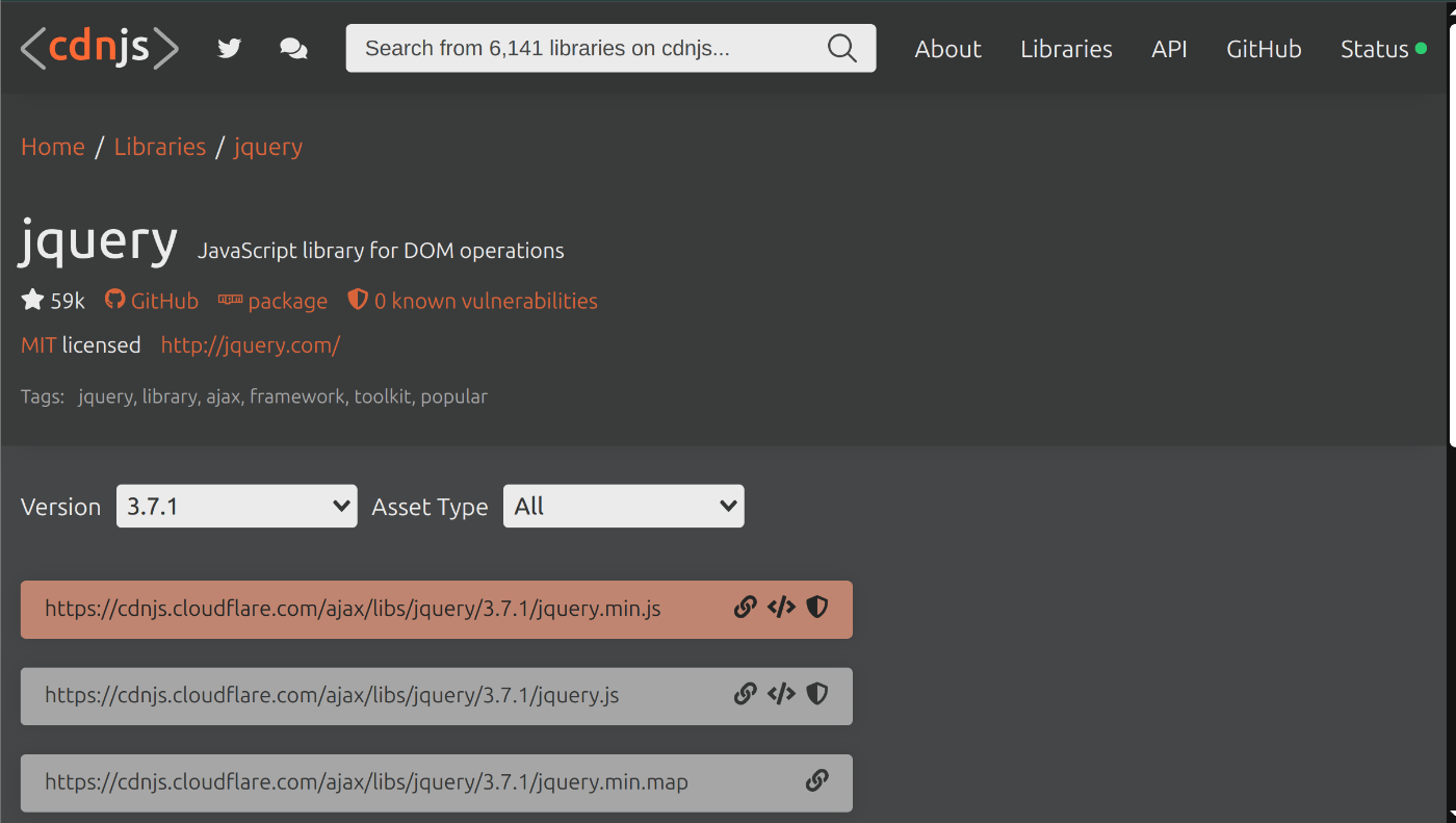 jquery CDNサイト