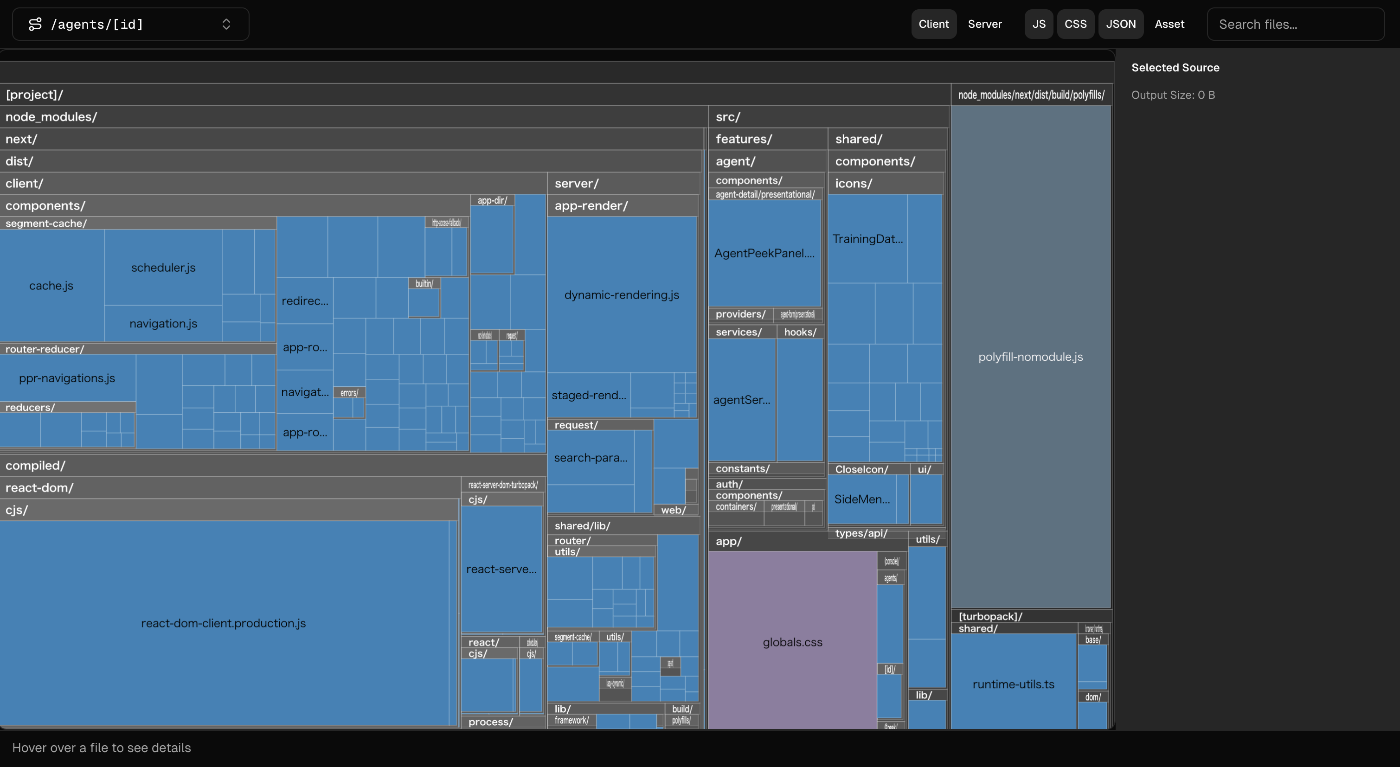 バンドルアナライザーの初期画面