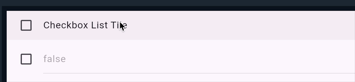 二つのListTileの動作