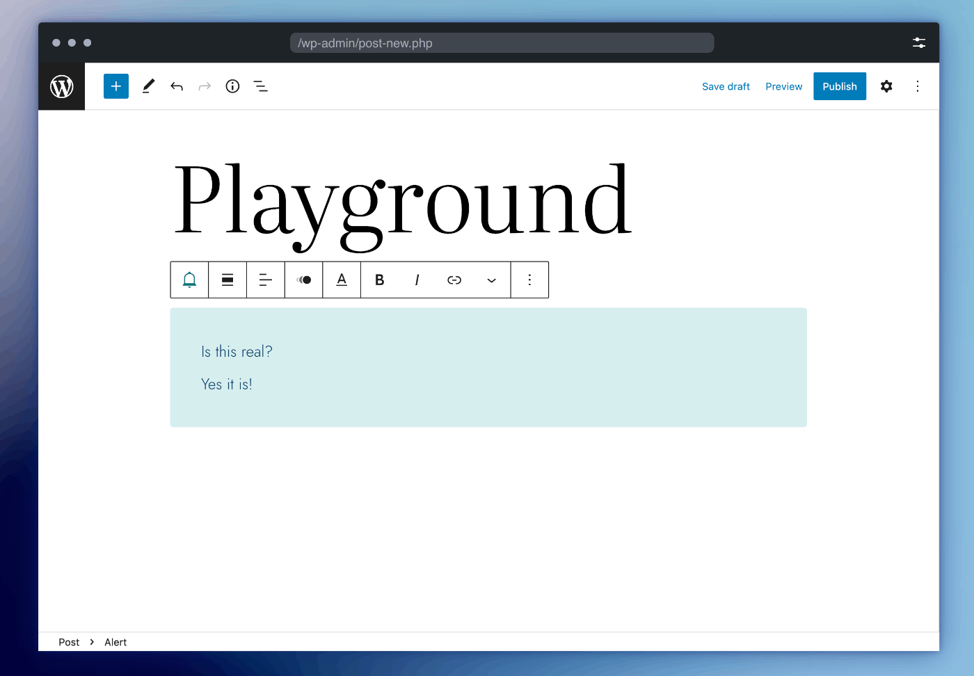 WordPress Playgroundのデモ