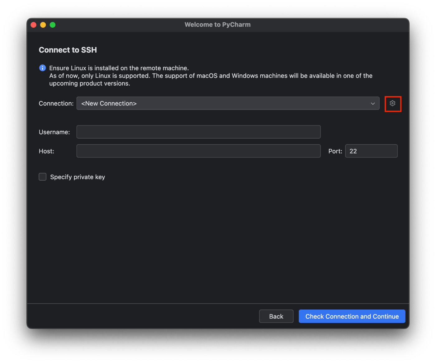 Connect to SSH