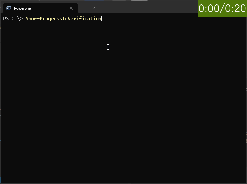 Windows Terminal上でWrite-ProgressのIDを未指定で実行し、その後にIDを0で指定し子バーを表示すると、しっかりとネストされてプログレスバーが表示された。