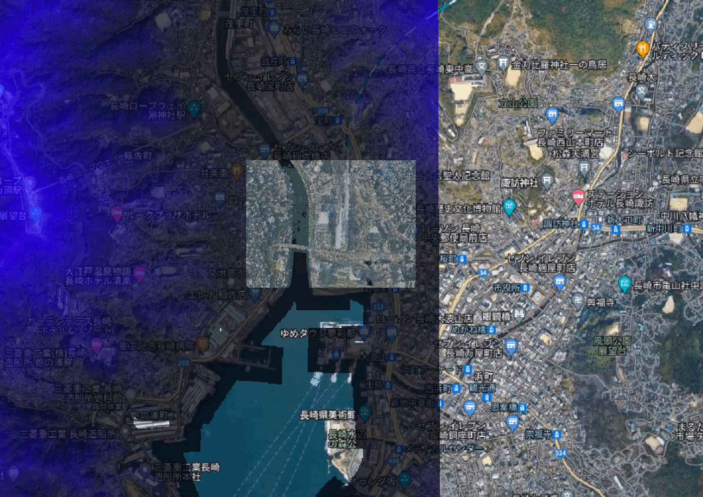 地形の高さ (DEM, DSM, nDSM) を点群データ(オープンナガサキ 地形の高さ (DEM, DSM, nDSM) を点群データ(オープンナガサキ