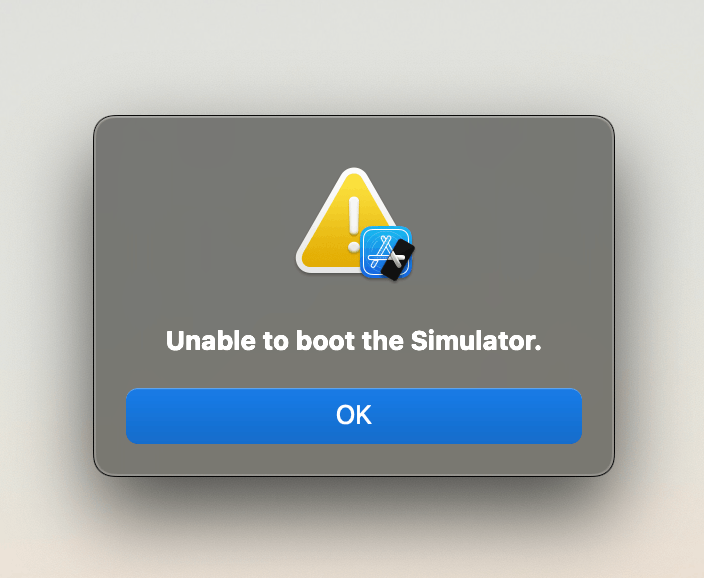 Unable to boot the Simulator.