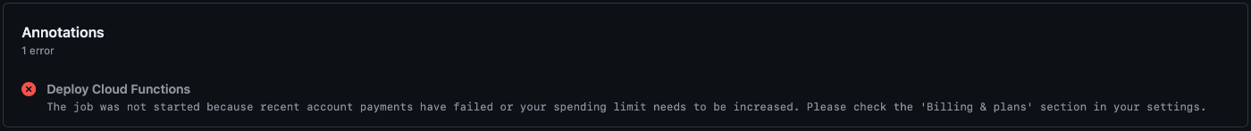 Payment Error Message