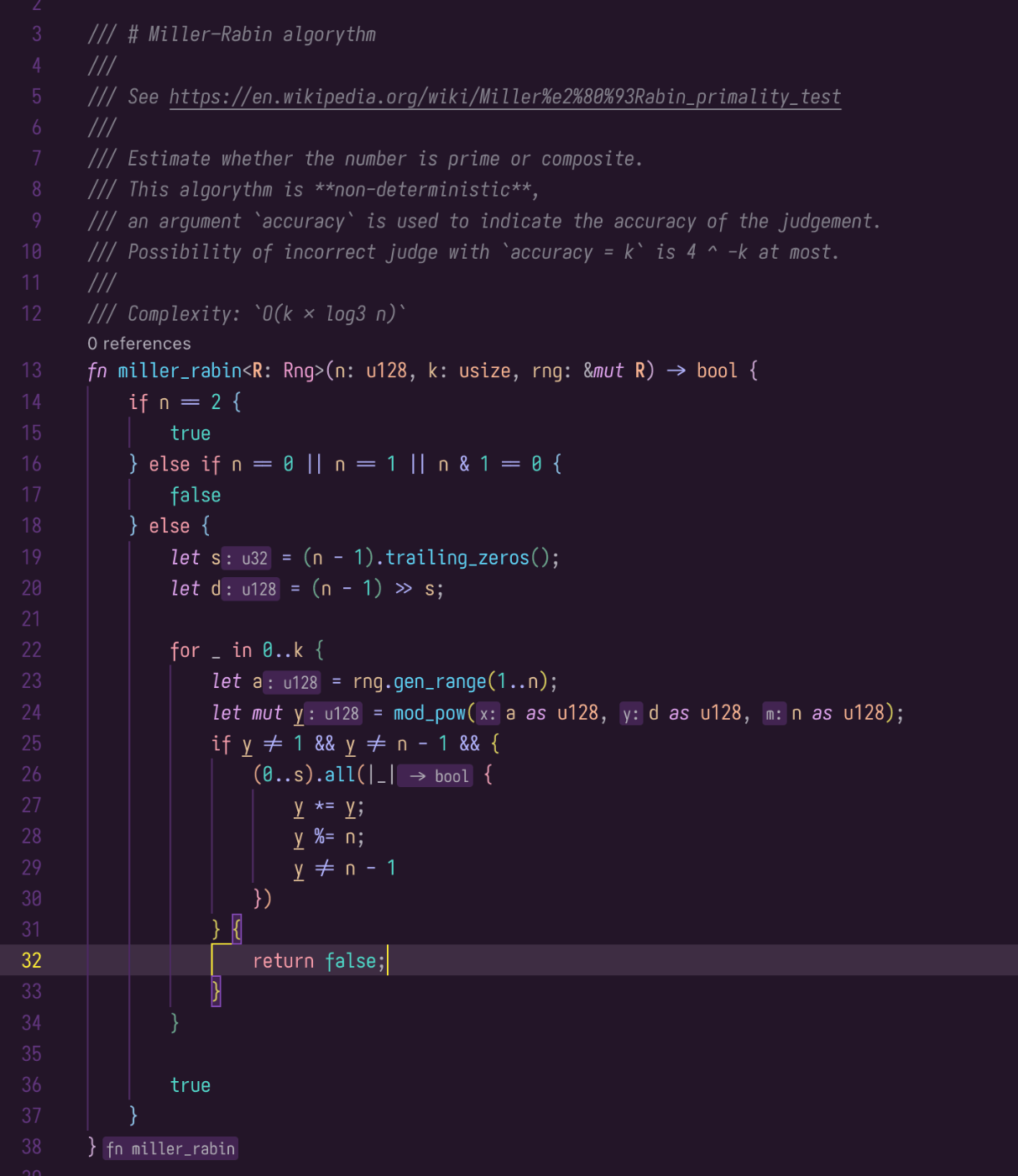 Rust code example