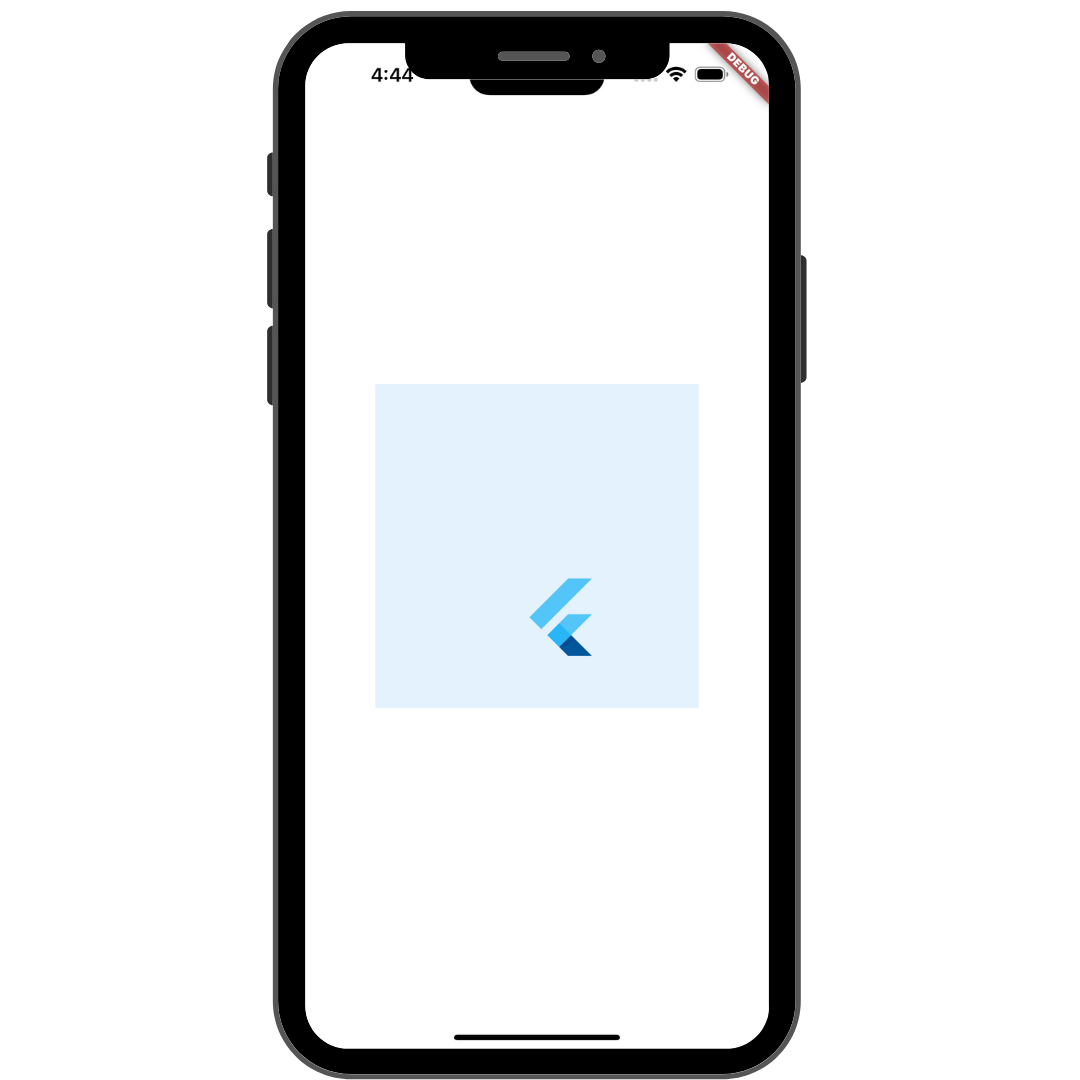 Flutterロゴ を右上に配置