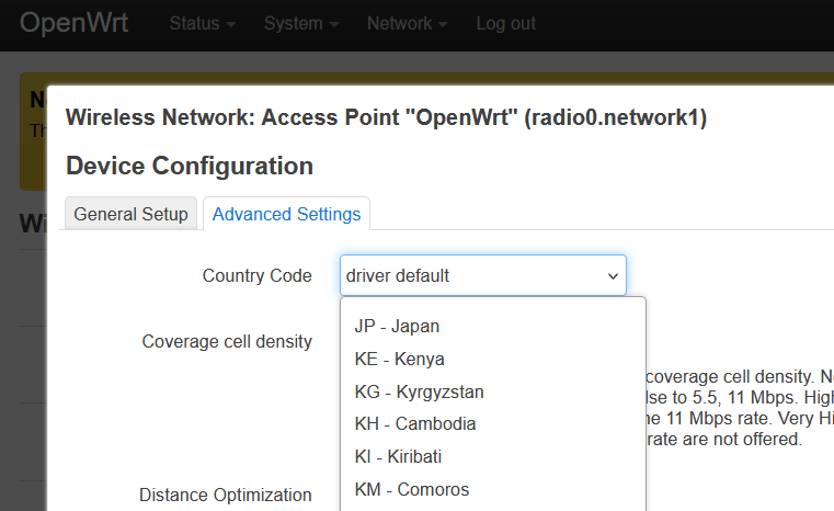 country codeをJPに