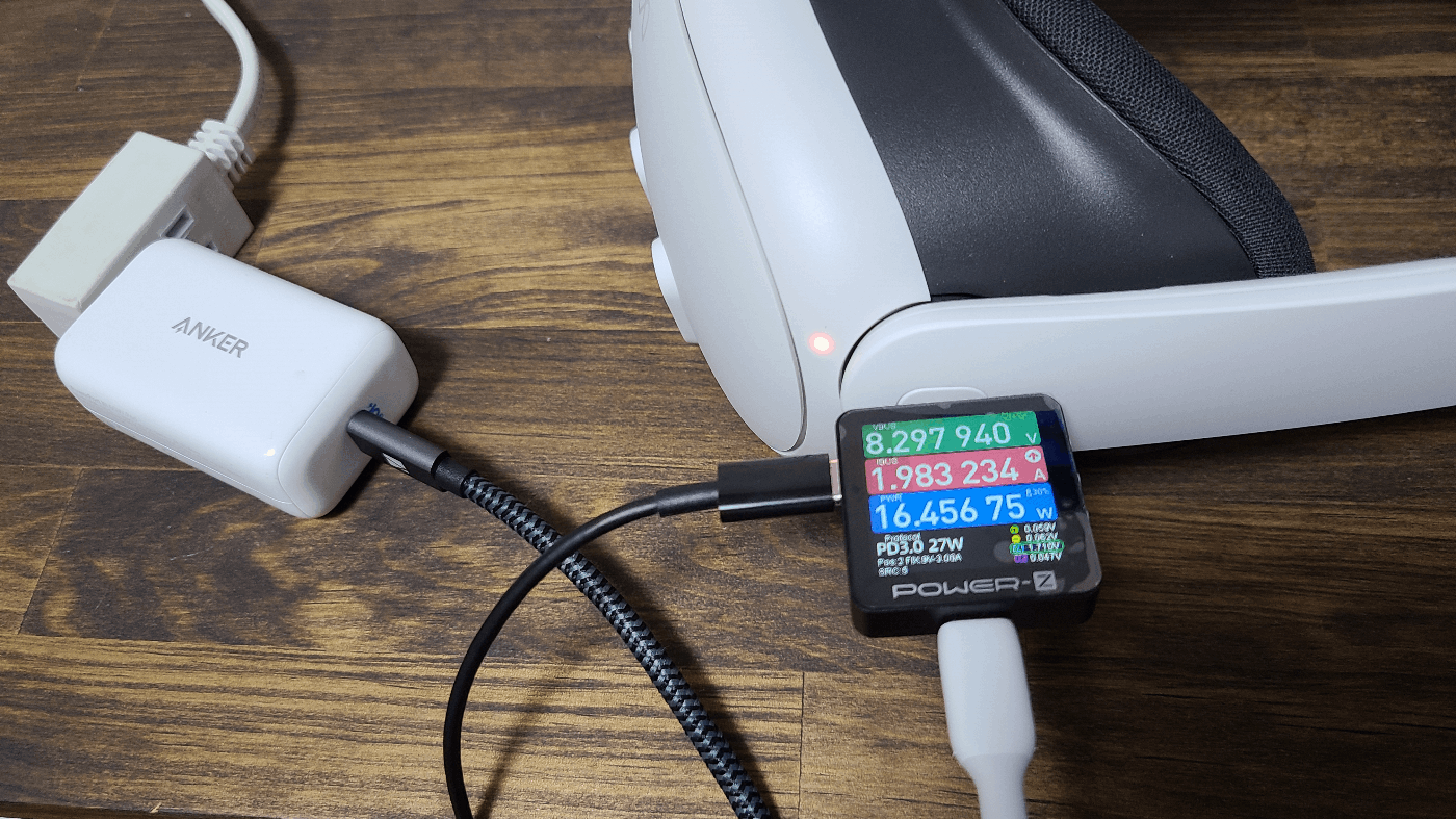 【充電アダプタ無しのため特価】Quest 3 Quest3/3Sの稼働時間が無限になる「無限給電アダプタ」の販売が