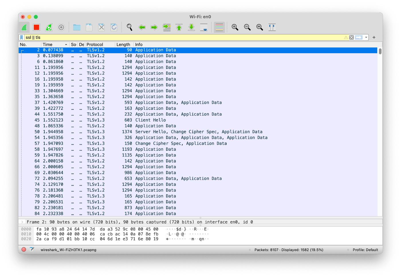 Wireshark によるキャプチャ例