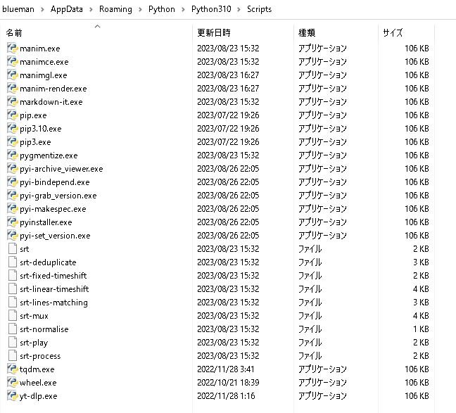 「Scripts」フォルダの中身