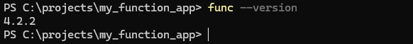 func --version実行結果