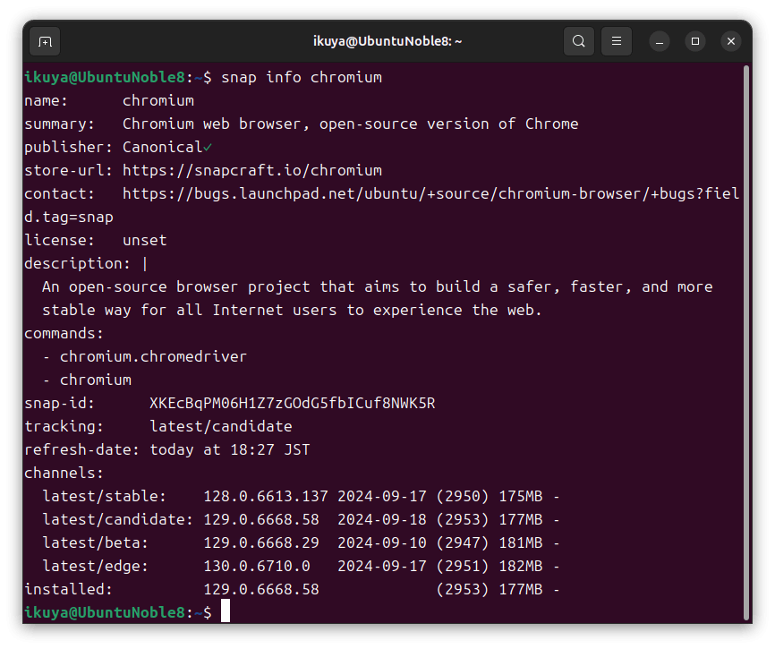 Chromiumを129以降にする