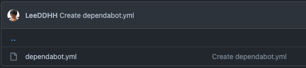 created dependabot file