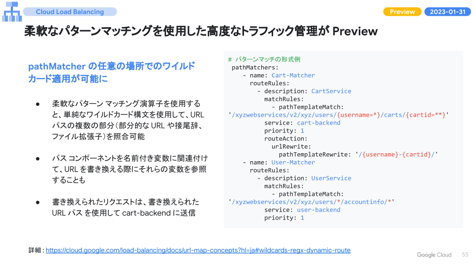 Cloud Load Balancing - 柔軟なパターンマッチングを使用した高度なトラフィック管理