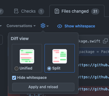 Hide whitespace