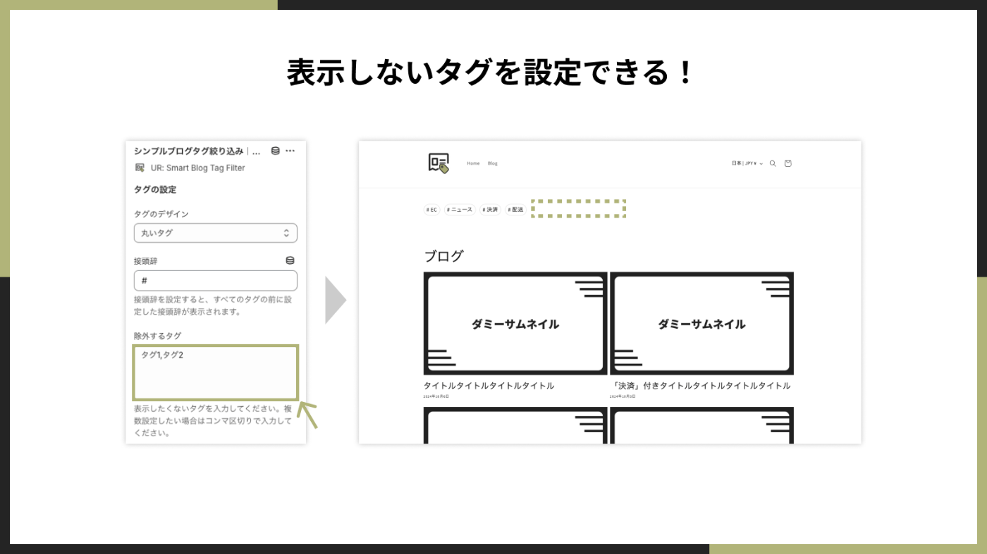 表示しないタグを設定できる！